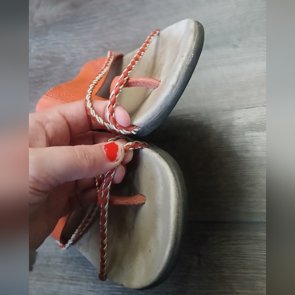 Merrell Thong Sandals Amber Lychee Coral Orange Sandals Travel Comfort Size 8 - Picture 2 of 7